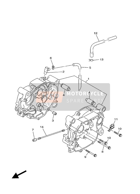 Yamaha T105SE 2002 Crankcase for a 2002 Yamaha T105SE